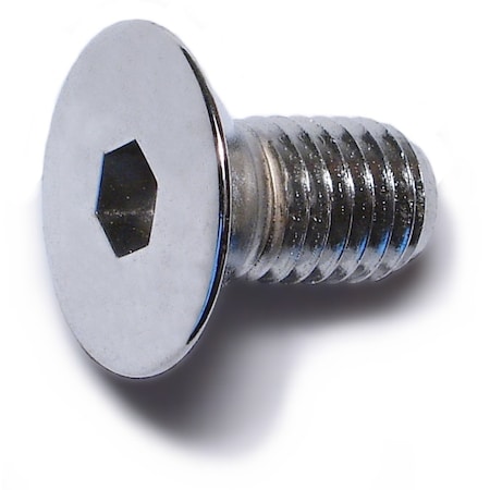 Midwest Fastener M10-1.50 Socket Head Cap Screw, Flat, Chrome Plated Steel, 20 mm Length, 10 PK 30101